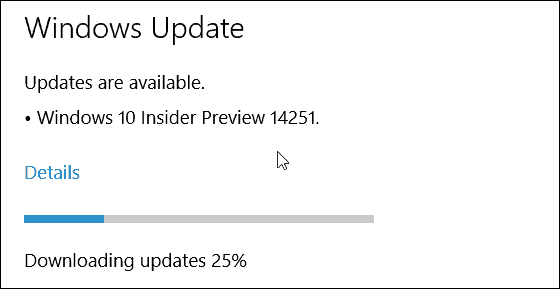 תצוגה מקדימה של Windows 10 Insider 14251