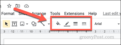 אפשרויות גבול וצבע של טבלה ב-Google Slides