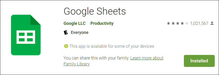  להתקין את Google Sheets