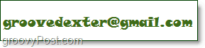 כתובת הדוא"ל של groovedexter מוצגת כתמונה למטרות לדוגמא