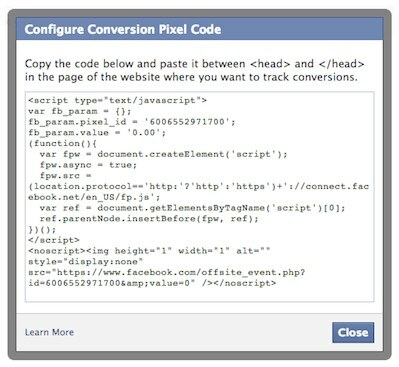 קוד פיקסל להמרה בפייסבוק - -