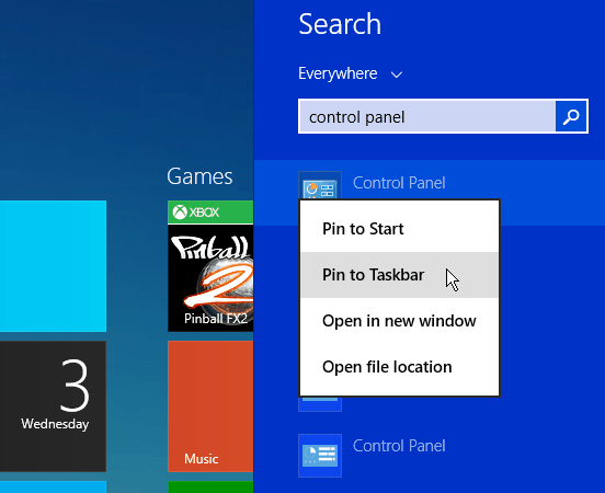 חיפוש של Windows 8.1