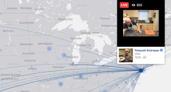 המפה החיה של פייסבוק מקלה על המשתמשים למצוא שידורי וידיאו חיים ברחבי העולם.