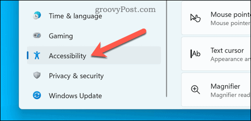 פתח את תפריט הנגישות ב- Windows 11