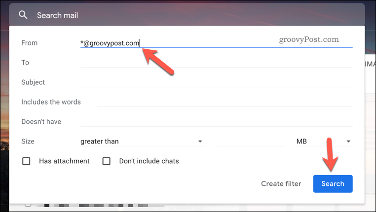 יצירת כלל סינון חדש ב-Gmail