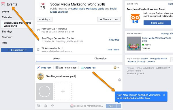  פייסבוק מקלה כעת על מנהלים ויוצרים אירועים לתכנן ולתזמן פוסטים בדפי האירועים שלהם בפייסבוק.