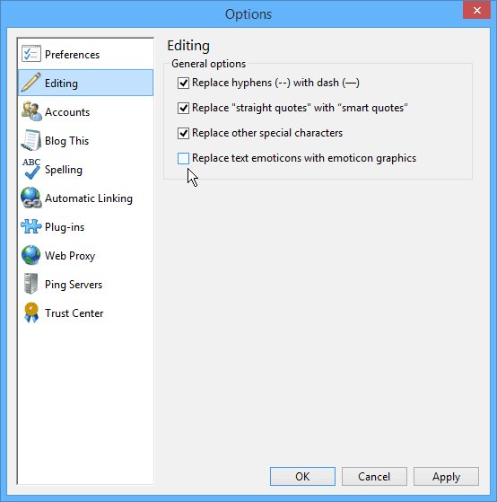 עריכת כותבים של Windows Live