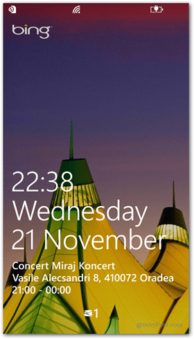 מצב נעילה של Windows Phone 8 מסך מהיר