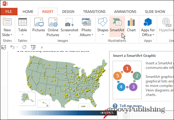 הוסף את SmartArt PowerPoint