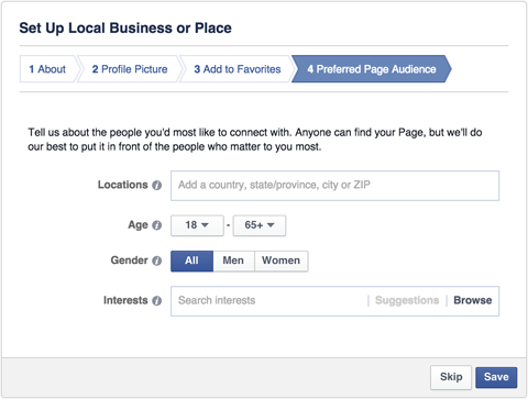 עמוד העסקים המקומי של פייסבוק הקהל המועדף