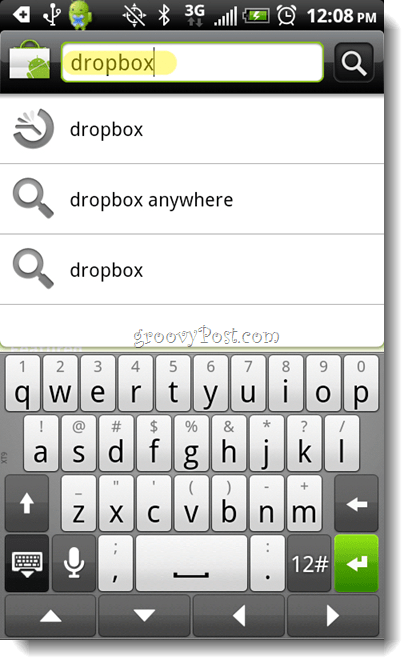 אפליקציית חיפוש Dropbox אנדרואיד
