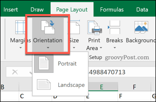 אפשרויות כיוון דפי Excel