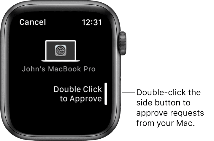 Apple Watch מאשר בקשה ב- Mac