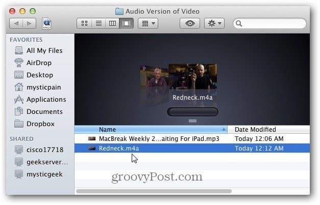 המרת סרטי וידאו לקבצי שמע במחשב Mac עם iTunes