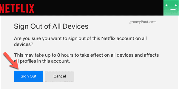 צא מכל המכשירים ב- Netflix