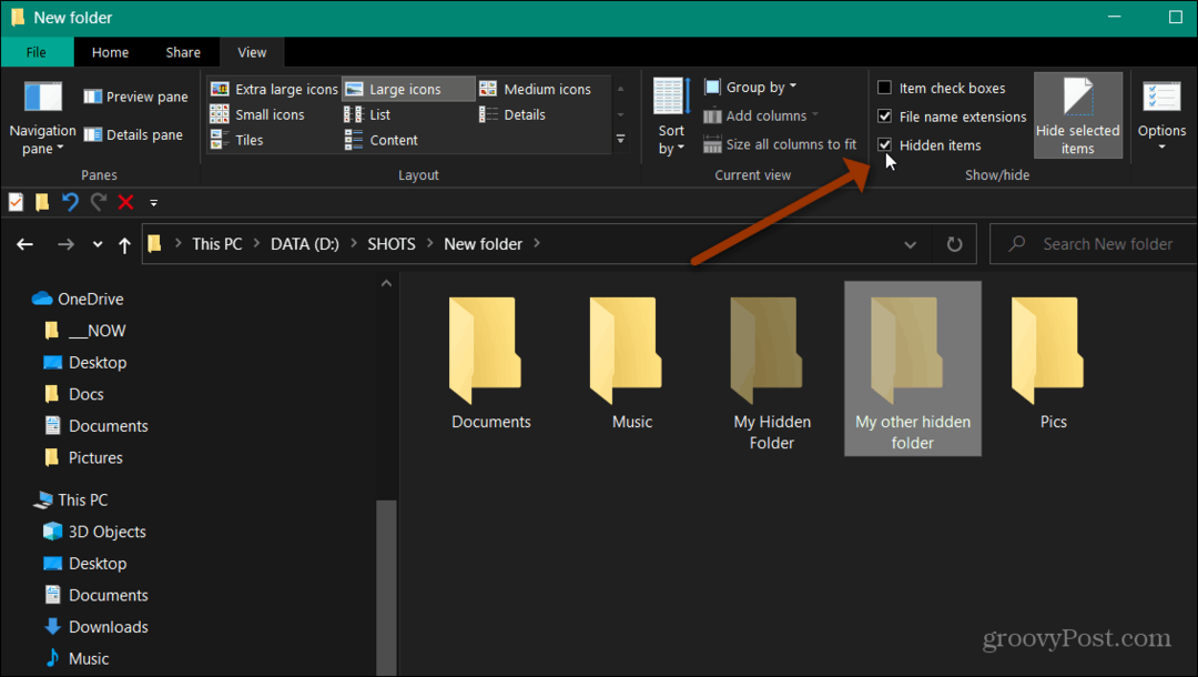 כיצד להסתיר קבצים ותיקיות ב- Windows 10