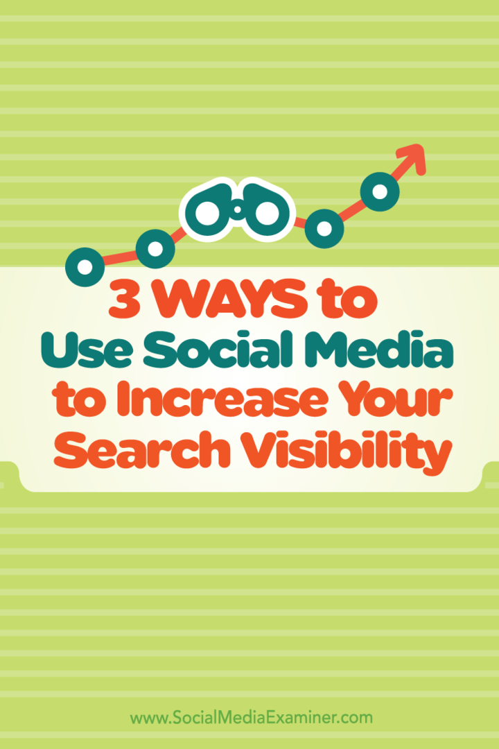 3 דרכים לשימוש במדיה חברתית כדי להגדיל את נראות החיפוש שלך: בוחן מדיה חברתית