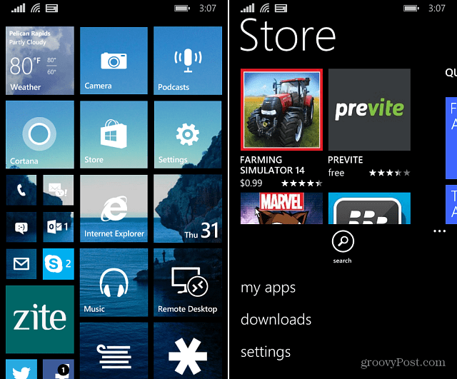 הגדרות חנות של Windows Phone 8.1