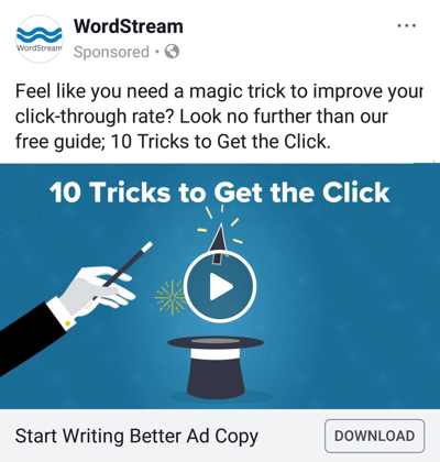 טכניקות מודעות פייסבוק המספקות תוצאות, לדוגמא על ידי WordStream המציע מדריך חינם
