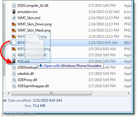 פתח את קובץ WM70Full.bin עם XDE.exe