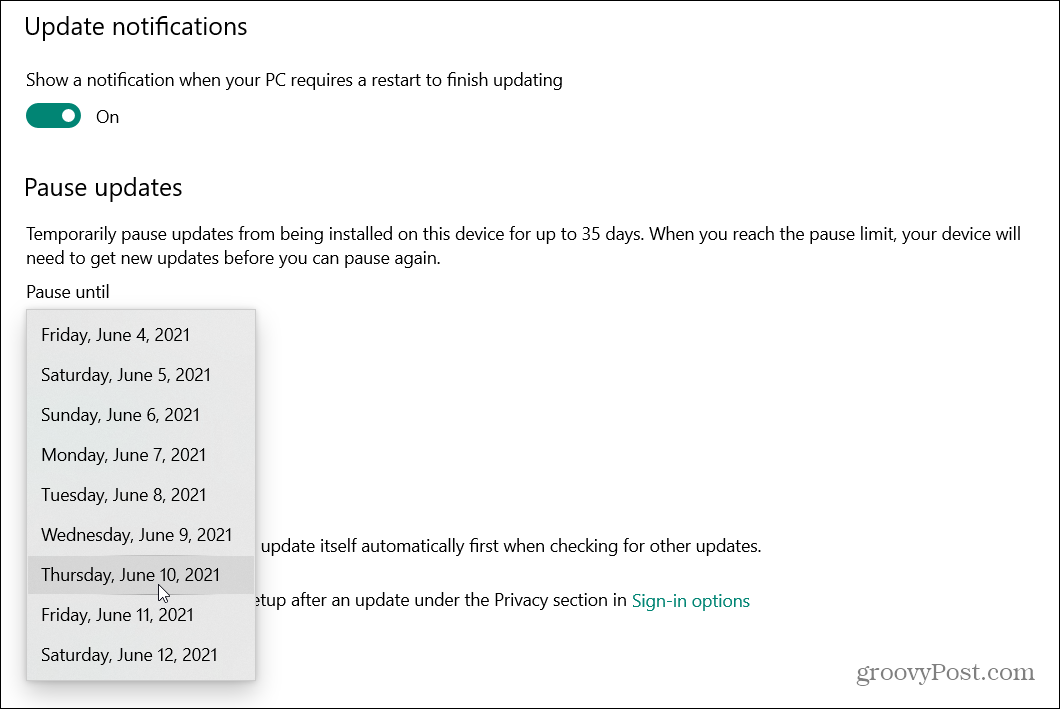 כיצד לעכב את עדכון Windows 10 במאי 2021 (גרסה 21H1)