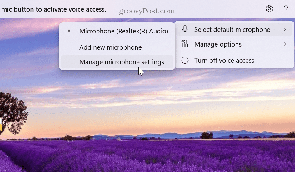 הפעל והשתמש בגישה קולית ב-Windows 11