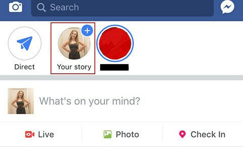 יצירת סיפור הפייסבוק הראשון שלך.