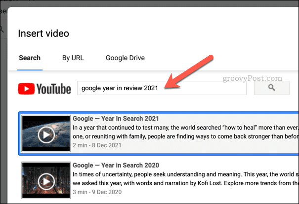 מחפש סרטון ב-Google Sheets