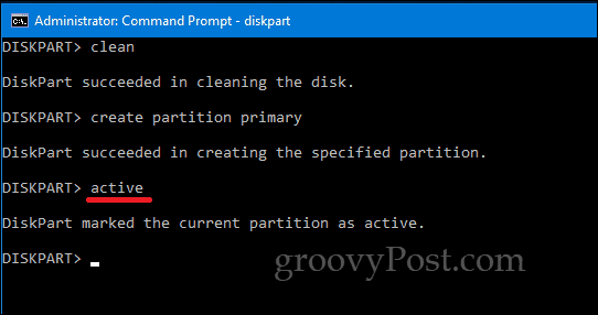 שורת הפקודה DiskPart Windows 10