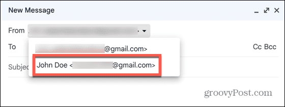 gmail בחר כינוי