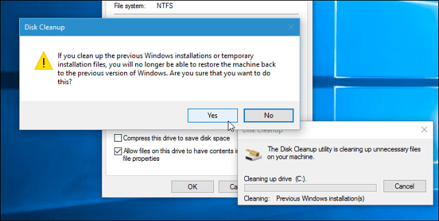 עדכון Windows 10 בנובמבר: השיב 20 שטח שטח דיסק