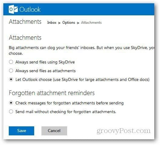 כיצד לנהל קבצים מצורפים ב- Outlook.com