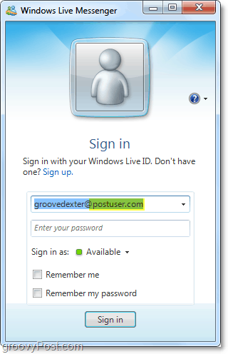 ניתן להשתמש ב- Windows Live Messenger באמצעות חשבון הדומיין שלך אם תגדיר אותו