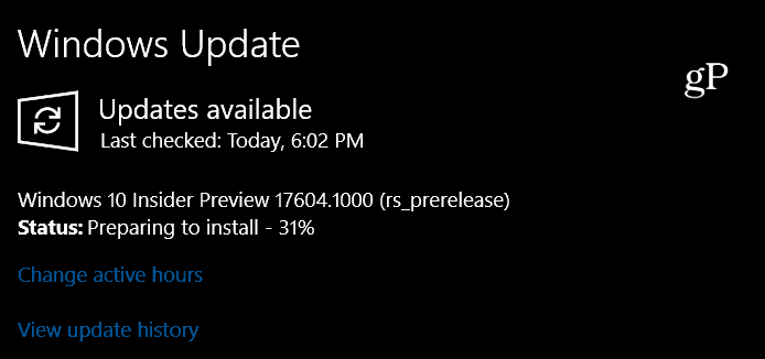 תצוגה מקדימה של Windows 10 Build 17604