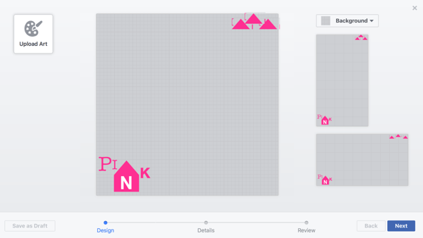 פייסבוק מאפשרת לכם להעלות עיצובים מרובים למסגרת אחת ולהציבם בנפרד, דבר שמועיל ביותר בהתחשב בפריסות הכפולות.