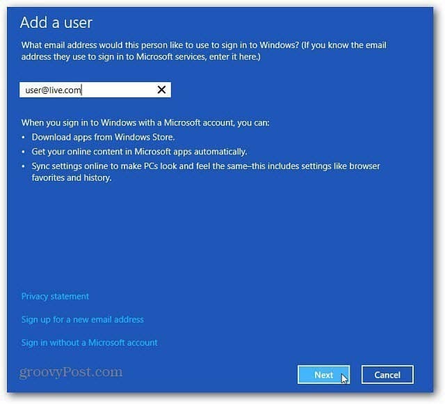 כיצד להוסיף ולנהל משתמשים חדשים ב- Windows 8