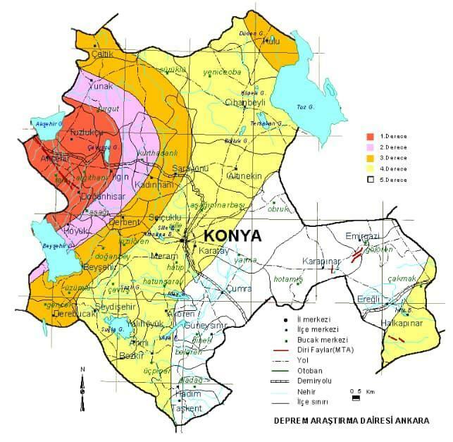 מפת הסיכון לרעידות אדמה בקוניה