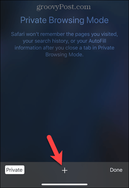 הקש על סמל הפלוס ב- Safari ב- iOS