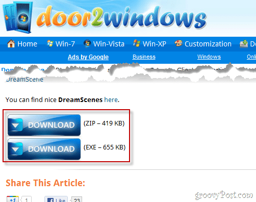 כיצד להתקין את DreamScene ב- Windows 7