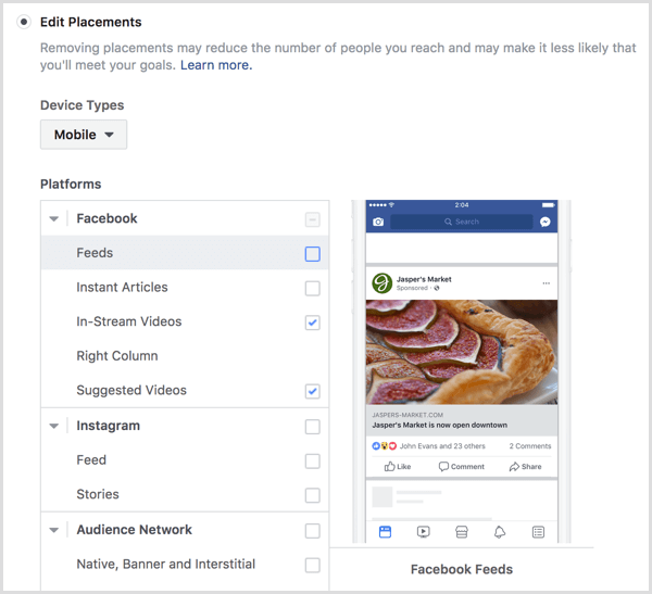פייסבוק ליצור קמפיין מודעות בחר מיקומים