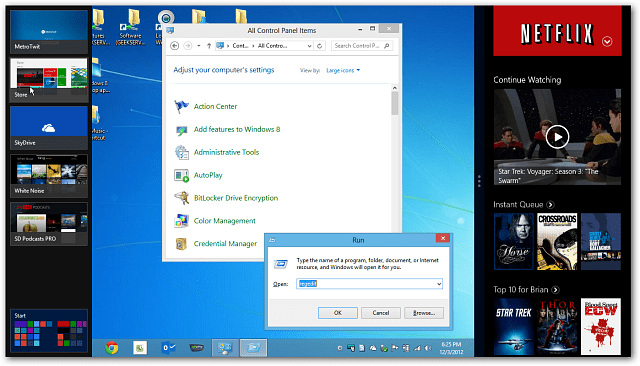 אפשר את תכונת הצמד של Windows 8 במוניטורים ברזולוציה נמוכה