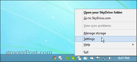 הגדרות SkyDrive