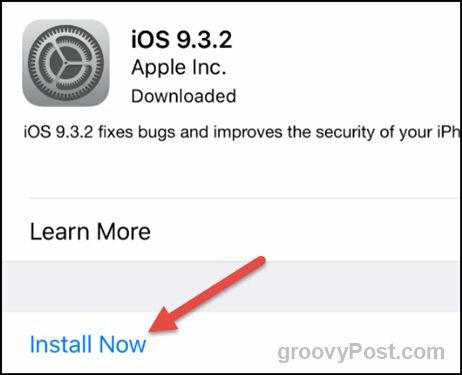 apple ios 9.3.2 להתקין