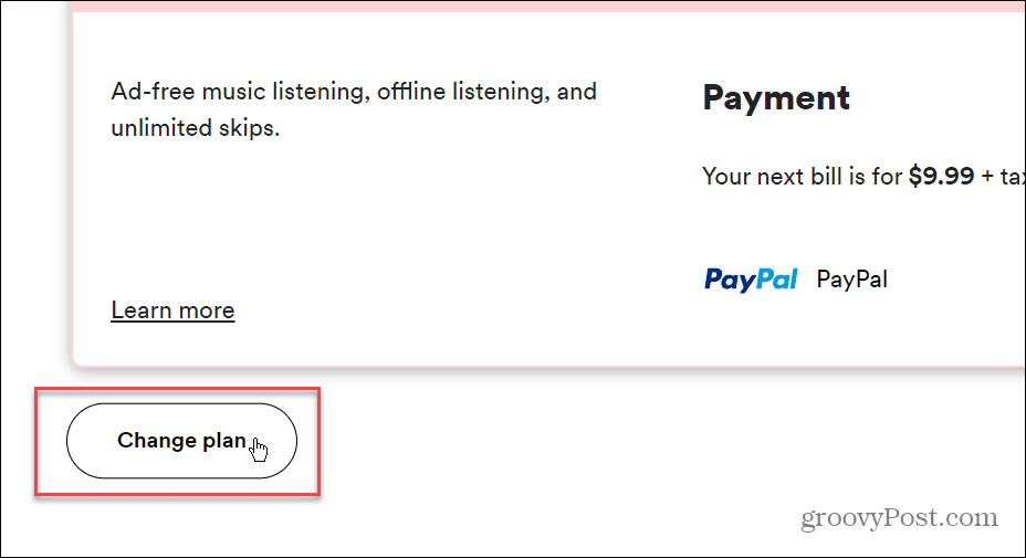 שנה את שיטת התשלום ב-Spotify