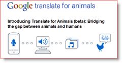 מתרגם גוגל לבעלי חיים שוטי אפריל 2010