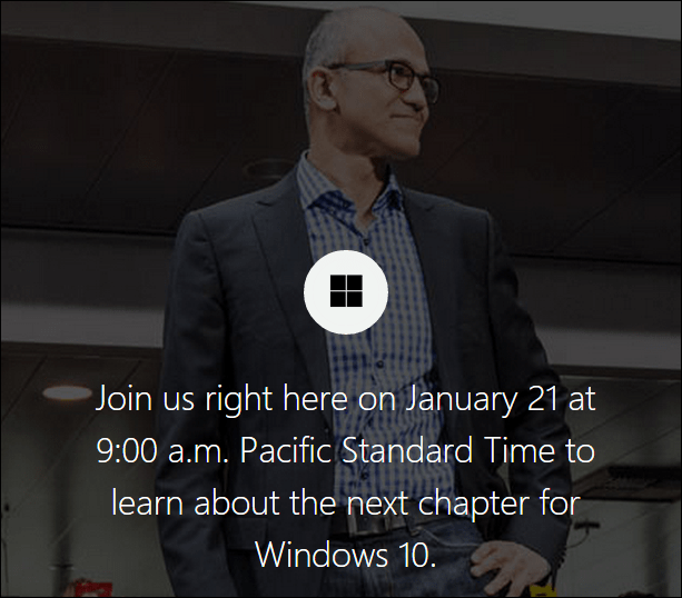תדרוך Windows 10 של מיקרוסופט זורם בשידור חי בינואר 21