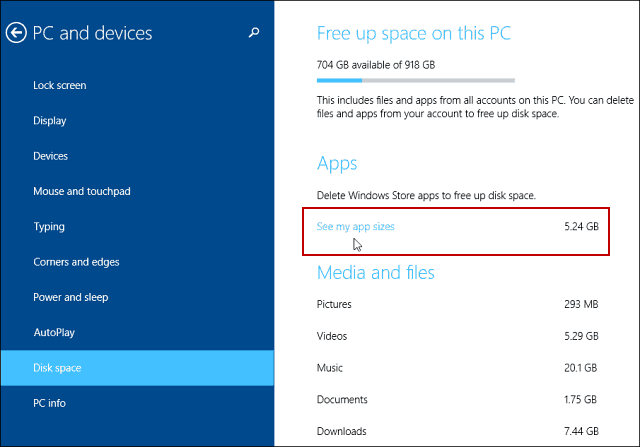 טיפ של Windows 8.1: ניהול אפליקציות מודרניות ופנוי שטח דיסק