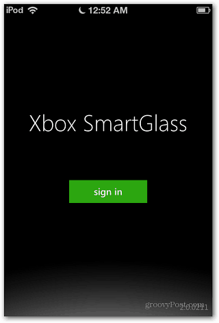 Xbox SmartGlass היכנס ל- iOS