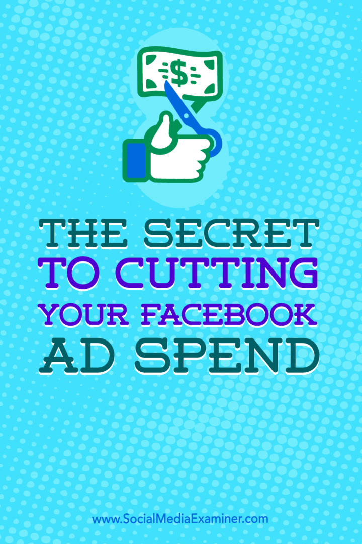 טיפים כיצד תוכלו להפחית את הוצאות הפרסום בפייסבוק.