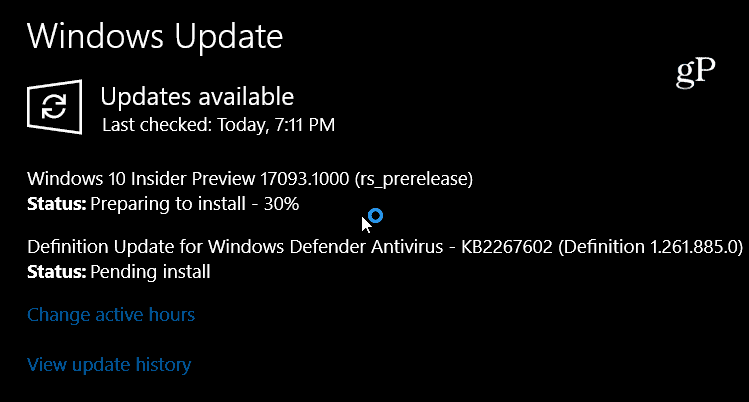 תצוגה מקדימה של Windows 10 Build 17093